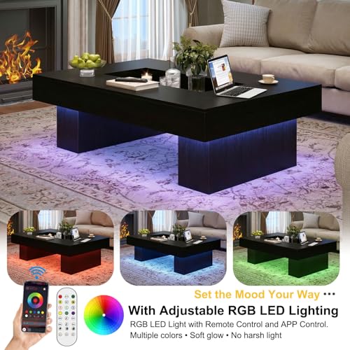 LVB Black LED Coffee Table