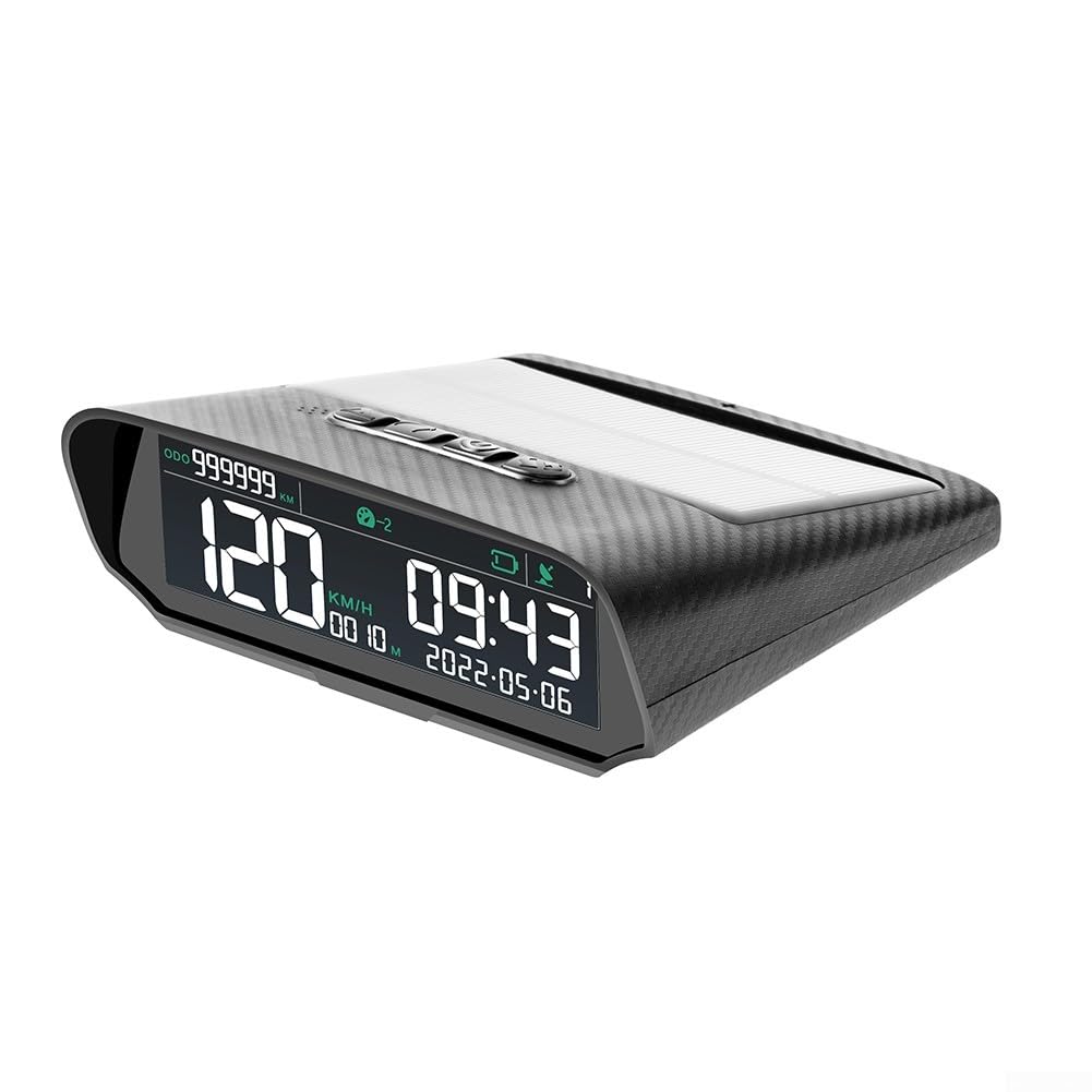 Auto Digital Head-up Display X100 mit Solar USB Power Fahrzeug GPS HUD für Geschwindigkeitsalarme Müdigkeit Fahrerinnerung Kompatibel mit allen Modellen