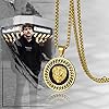 Flongo Herren Halskette Medaillon mit Löwe Kopf Anhänger Gold Löwenkopf Kette Hip Hop Biker für Männer Herren Accessoires #1