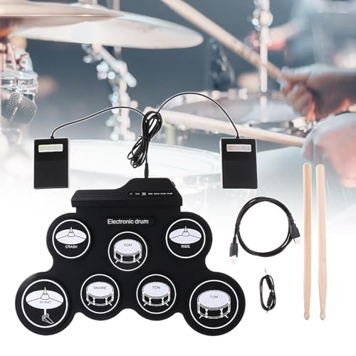 Batterie électronique compacte en silicone et rouleau de percussion portable - 6