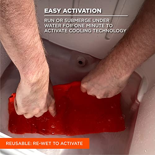 Image of Ergodyne Chill Its 6602 Cooling Towel, Long Lasting Cooling Relief Orange 29.50 inch x 13.00 inch (Pack of 4)