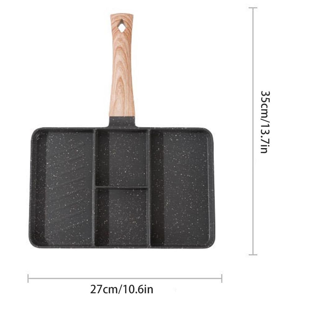 Patelnie Woki i patelnie do smażenia, patelnia nieprzywierająca, 10,6-calowa patelnia do omletów z powłoką granitową, zdrowa patelnia kuchenna z kamienia, 4-palnikowa głę,A