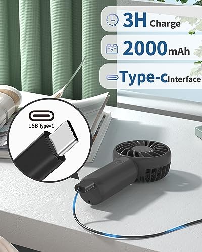 Image of ARCTICOOL High Speed Portable Fan - 100 Speed Adjustable Mini Fan - With Screen Display Hand Fan - Lightweight Design, Low Noise, and Easy Portability for Indoor and Outdoor Use (Black)