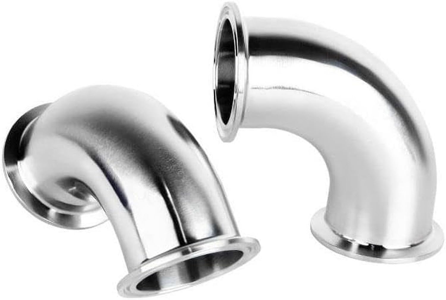 Conector acero inoxidable 304, codo, 133mm x Virola 145, 133mm x Virola 145
