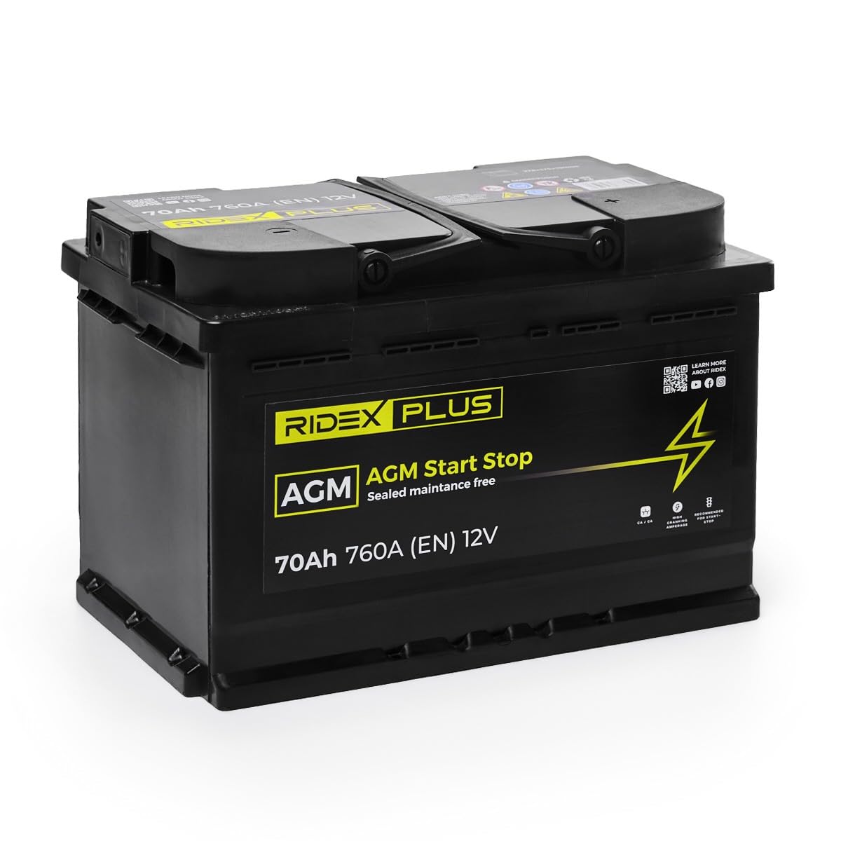 RIDEX PLUS 1S0007P Batteria Compatibilità con VW Polo Hatchback 6R1, 6C1