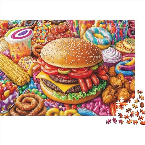 Puzzle de 1000 piezas de hamburguesa clásica para adultos