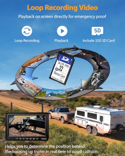 Magnetic Solar Wireless Backup Camera:Plug and Play 7" DVR 1080P Monitor - image 5