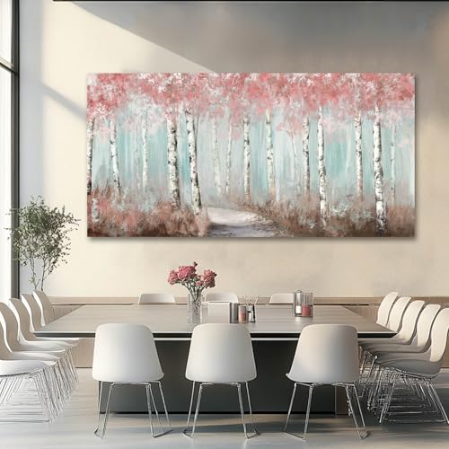 Wall Decor Pink Tree Painting Art Prints for Living Room