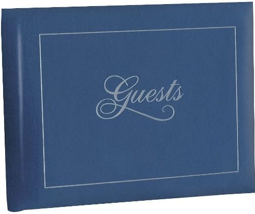 blue guest book w/ silver