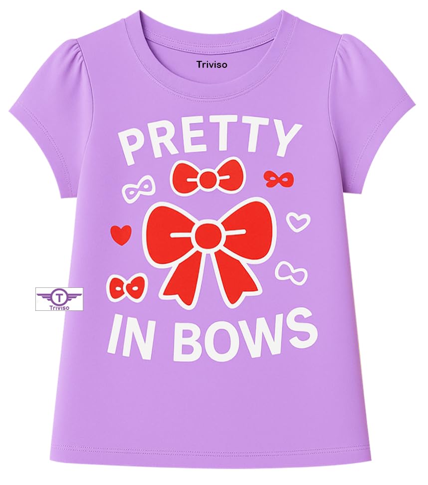 Image of Kid Girls Cotton T Shirts Regular Tops for 2 Year to 11 Years Pack of 5