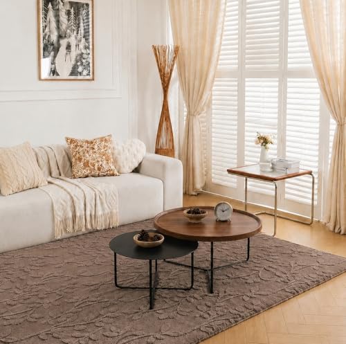 Image of HOMETHREADS Premium Plush Soft 2-Layer Faux Rabbit Fur Embossed Carpet, Washable Area Rug with Anti-Skid Backing for Living Room, Bedroom, Hall & Office, Ultra Soft Floor Carpet(Khaki, 3' x 5' Feet)