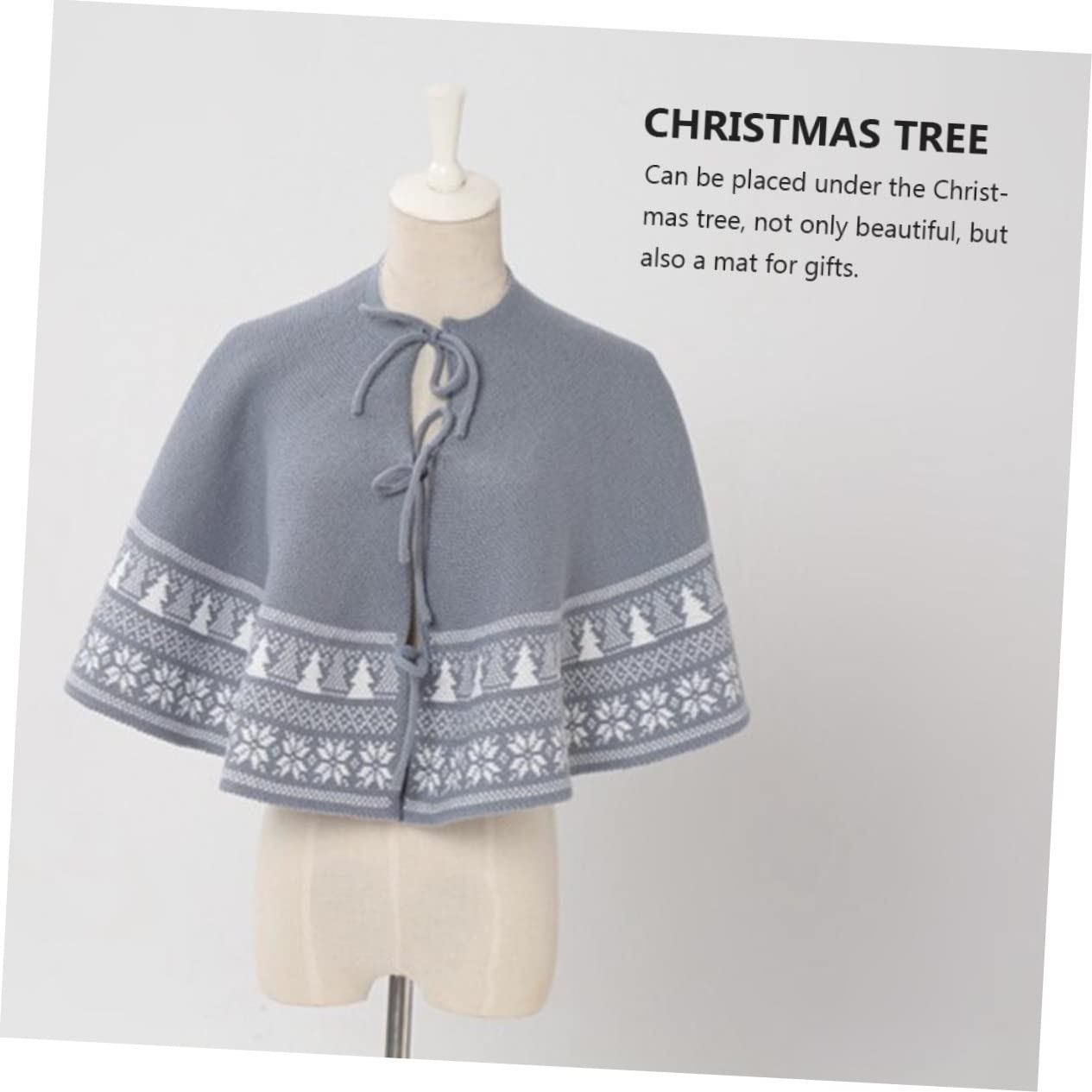 1pezzi Grembiule Per Albero Di Natale in Maglia Fiocchi Elementi Natalizi Decorazione Versatile Per Casa o Evento