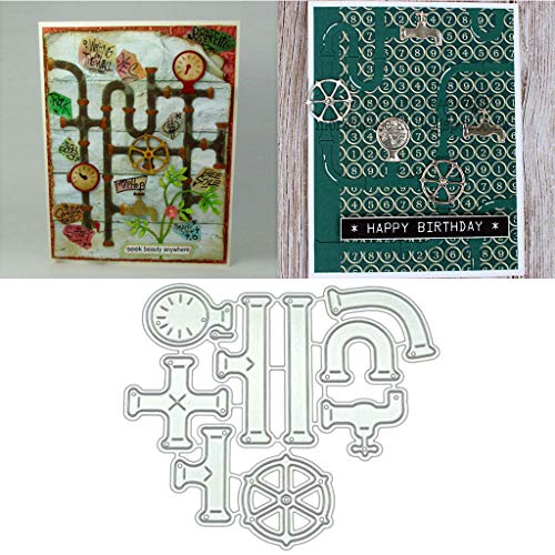 Fewxdsad Water Hose Tube Pipe DIY Metal Cutting Dies Stencil,Scrapbooking Album Stamp Paper Card Art Crafts Decor