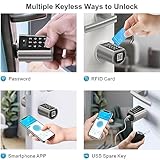 WELOCK PCB01 Elektronisches Türschloss Haustür, Elektrisches Türschloss mit App, RFID-Karte, und Wifi (WIFIBOX Erforderlich), Geeignet für Türen von 50-100 mm - 2