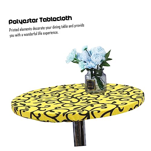 Nappe imprimée jaune extensible pour table basse élastique lot de 3