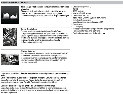 AEG L6FBI143 Lavatrice Serie 6000, 10 kg, Centrifuga 1400 Giri/Min AEG L6FBI143 Lavatrice Serie 6000, 10 kg, Centrifuga 1400 Giri/Min