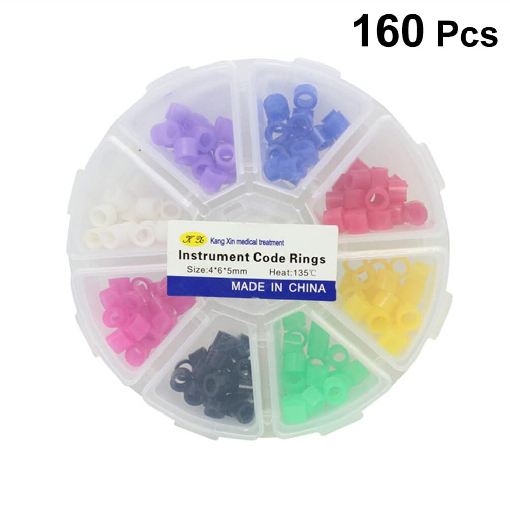 Healifty 320Pcs Silicone Code Rings Color Coded Markers for Safe Instrument Identification 4.13X4.13X1.96 Inch
