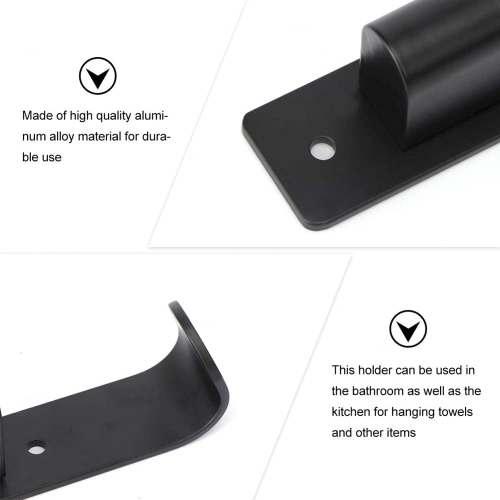 Toallero Giratorio Montado En La Pared Para Baño Perchero Giratorio Para Toallas Perchero De Cocina Negro Sin Perforador-265X340mm
