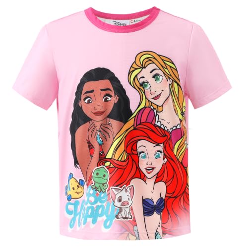Image of Disney Princess Frozen Marvel Stitch Minnie Mickey Star Wars Girls /Boys Athletic Shirts UV Quick Dry Graphic T-Shirt 2-9 Year