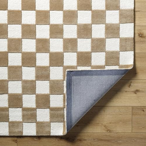 Image of Hand Tufted Wool Carpets Anti Shedding Rug Modern Carpets for Living Room Size 2x6 Feet