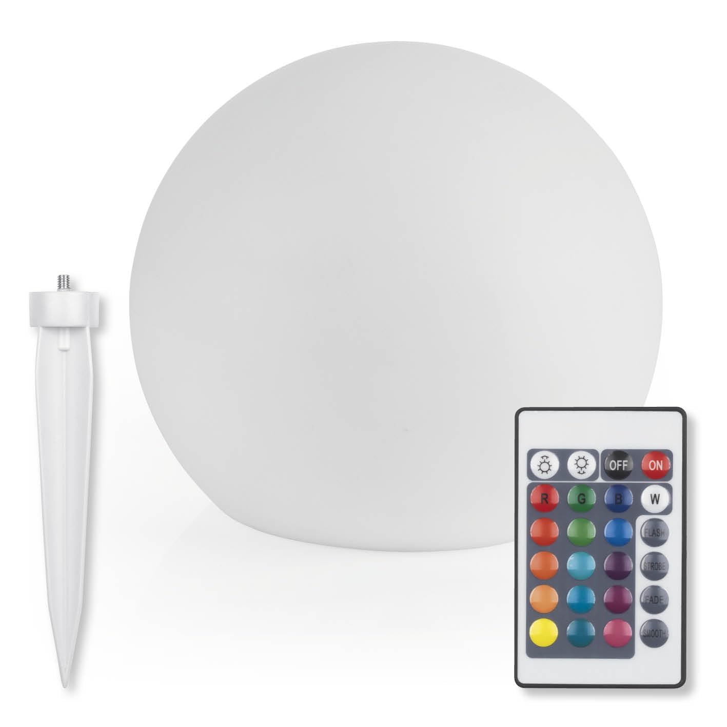 EASYmaxx LED Lámpara solar con cambio de color | Lámpara decorativa para jardín | Con sensor de luz diurna para interior y exterior | Decoración Resistente a la intemperie IP67, bola de 30 cm