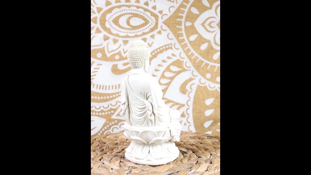 Estatua Buddha Amitabha Meditando 7.25 pulg miniatura 7