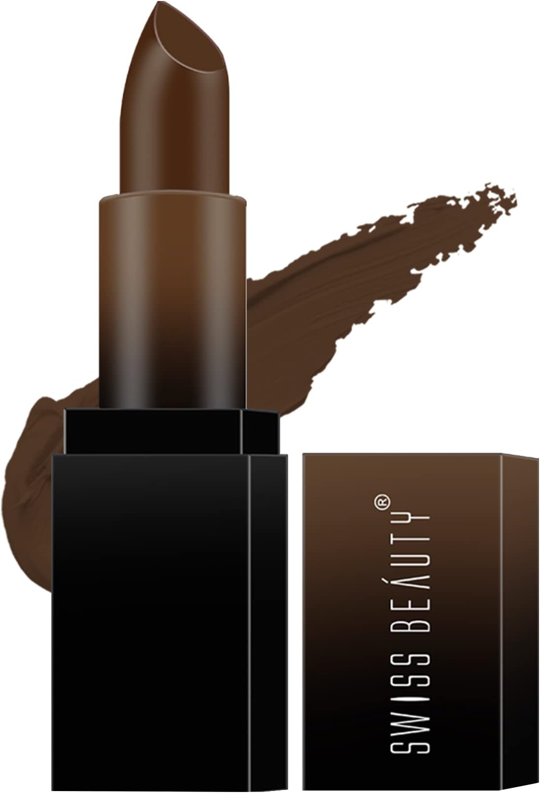 โ Swiss Beauty Hd Matte Pigmented Smudge Proof Lipstick | Creamy Matte Long Stay Lipstick | Coffee, 3.4g