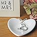 East of India Mr & Mrs Heart-Shaped Ring Dish in Gift Box, Porcelain