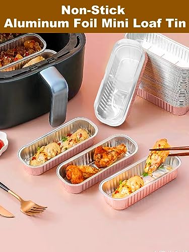 Furuising 120Pcs/30Set Mini Loaf Pans with Lids and Spoon, 200ml Aluminum Loaf Cake Cases, Reusable Foil Mini Loaf Tin - Image 4