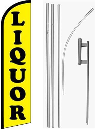 Kit de bandera sin viento y licor prémium y asta de bandera de 16 pies