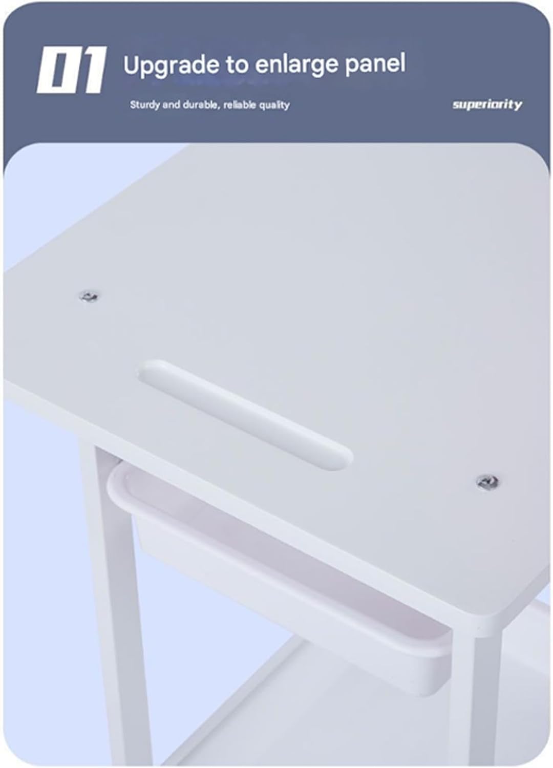 Salon-Wagen, Mobiler 2-stöckiger Kosmetikständer Mit Rollen, Ablagefach Für Spas, Friseursalons Und Salonausstattung White 44x39x68cm