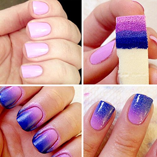 Malloom® Herramienta de bricolaje de uñas de manicura Esponjas Art Stamping Plantilla Polish Transferencia