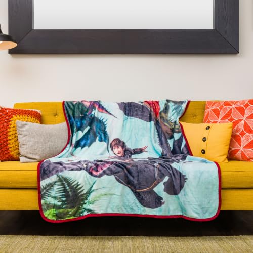 Silver Buffalo How to Train Your Dragon, Fleece Throw Blanket, 45x60in by Silver Buffalo - Used condition - Image 3