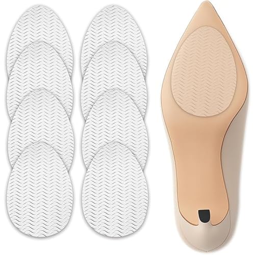 4 Pares de Palmilhas Antiderrapantes Transparentes e Adesivas para Sola de Sapatos de Todos os Tipos