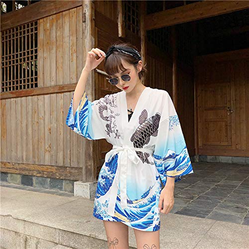 Summer Womens Beach Kimono Wear Cover up Swimwear Beachwear Bikini Cardigan White - Thumbnail 2
