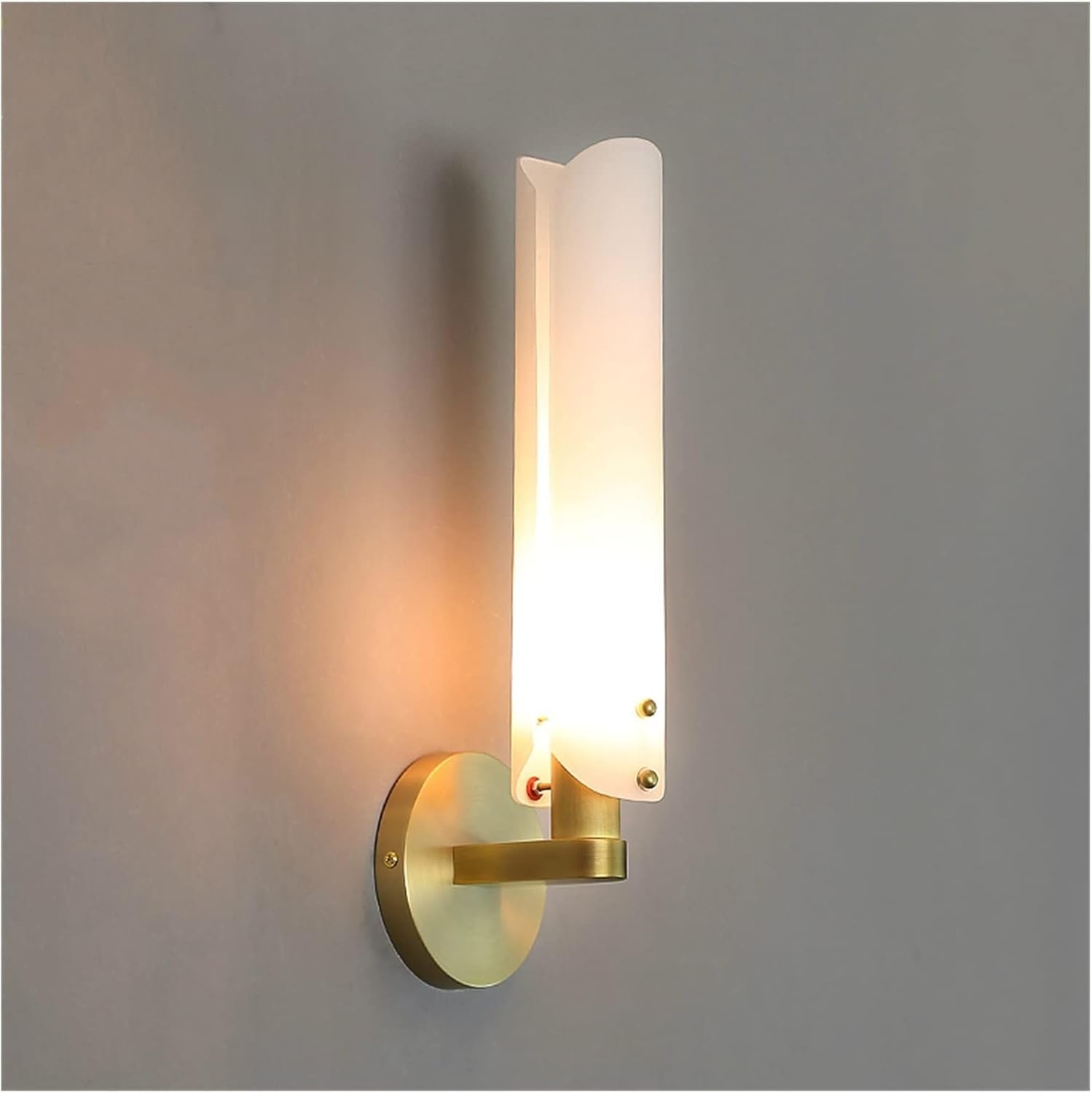 CWCQGH Wall Lamp, Luxury LED Copper Bedroom Bedside Simple Sconces Corridor Aisle Balcony,L12cm X H42cm-Cold White