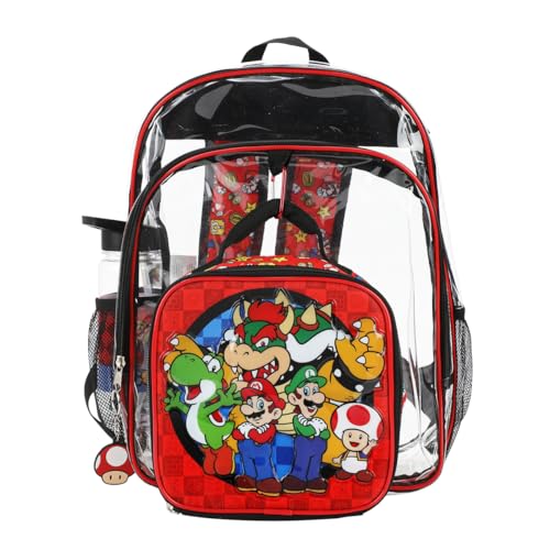 Bioworld Super Mario Brothers 5-Piece Backpack & Lunchbox Set With Water Bottle