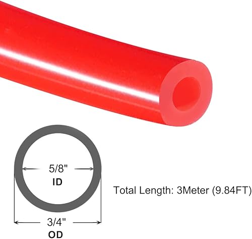 Miniatura 2 de QuQuyi Manguera de tubo de vacío de silicona de 58 pulgadas (0.630in) de diámetro interior x 34 pulgadas de diámetro exterior, tubo de silicona