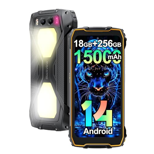 Blackview BV7300, G81 Octa Core 18Go+256Go Telephone Portable Incassable, Téléphone Débloqué, 15000mAh, 50MP+20MP+32MP, 6.67