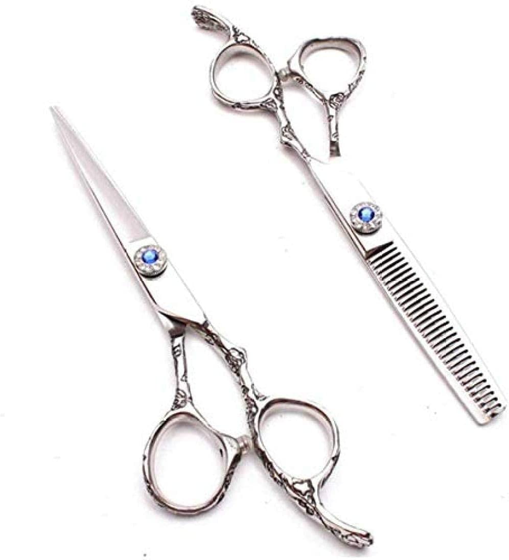 Tijeras de peluquería, Tijeras de peluquería Tijeras de Corte de Pelo Juego de peluquería de 6,0 Pulgadas Tijeras de Adelgazamiento Tijeras de Corte Mango de Ciruela Tije