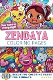Zendaya Coloring Pages: Wow-Effect! Your name on every page - Zendaya coloring book - 6x9' - 50x Zendaya coloring page - Fantastic Gift