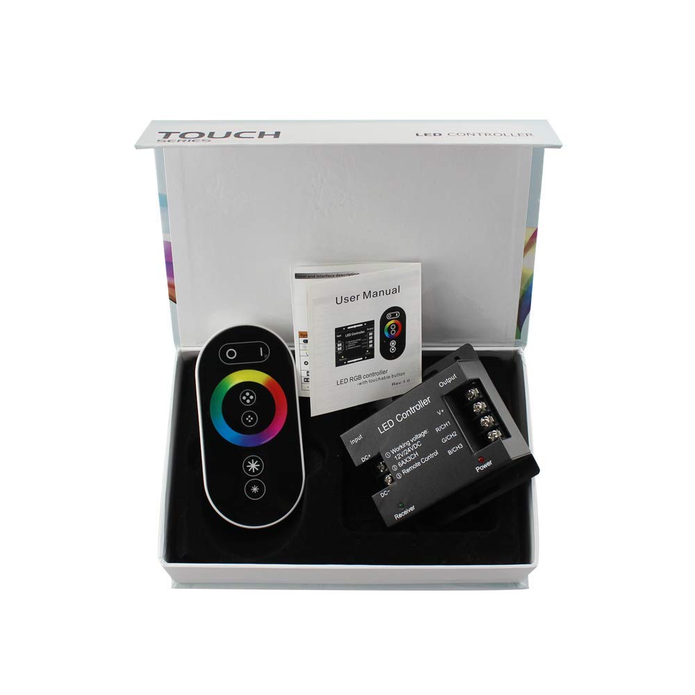 PB-Versand RGB LED Touchdimmer Dimmer 12V - 24V Schalter zum dimmen Touch-Technik Regler Dimmschalter für Streifen Strip Lichtleisten LED-Leisten (Packung mit 2)