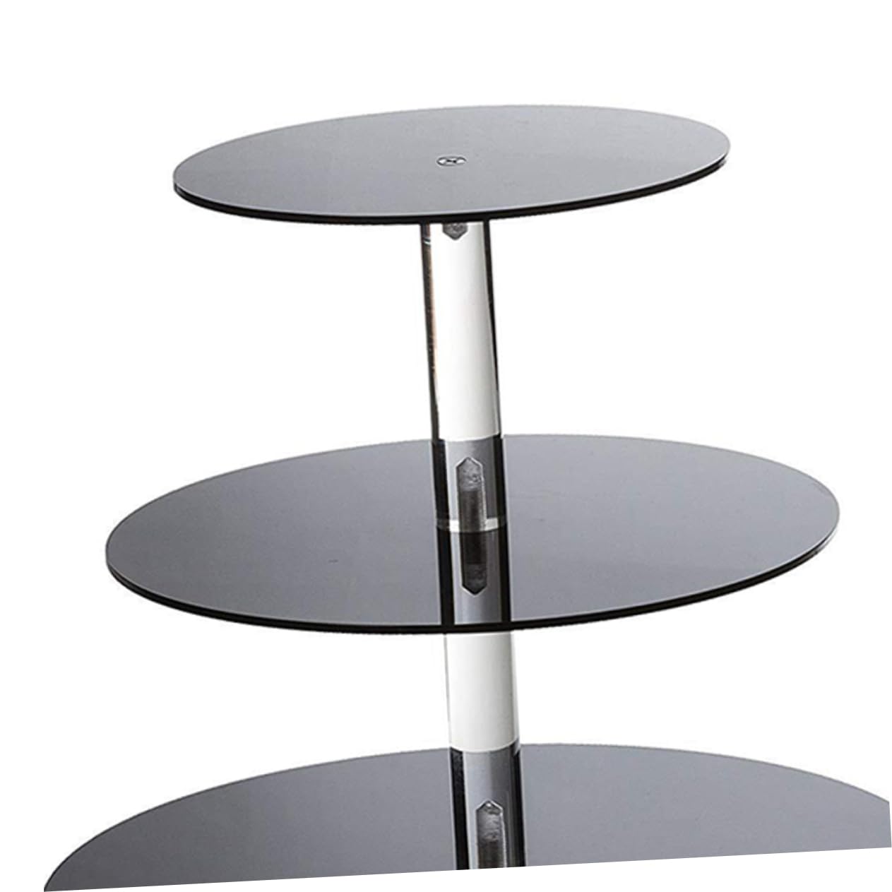 OFFSCH 4 Cupcake Holder Shelf Cake Decorations Round Dessert Stand Pastry Display Stand Cupcake Toppers New Year Party Decoration Cupcake Tray Display Shelves Acrylic Cake Stand Black