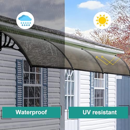 Auvent de porte extérieure haut de gamme en polycarbonate transparent