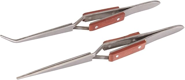 Silverline 696669 Cross-Action Tweezer Set 2pce 162 / 165 mm