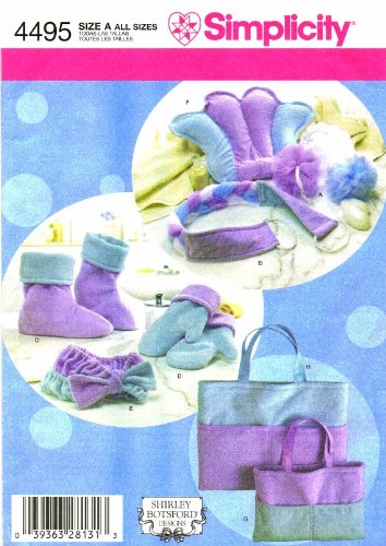 Simplicity 4495 Sewing Pattern Spa Accessories Mitts Boots