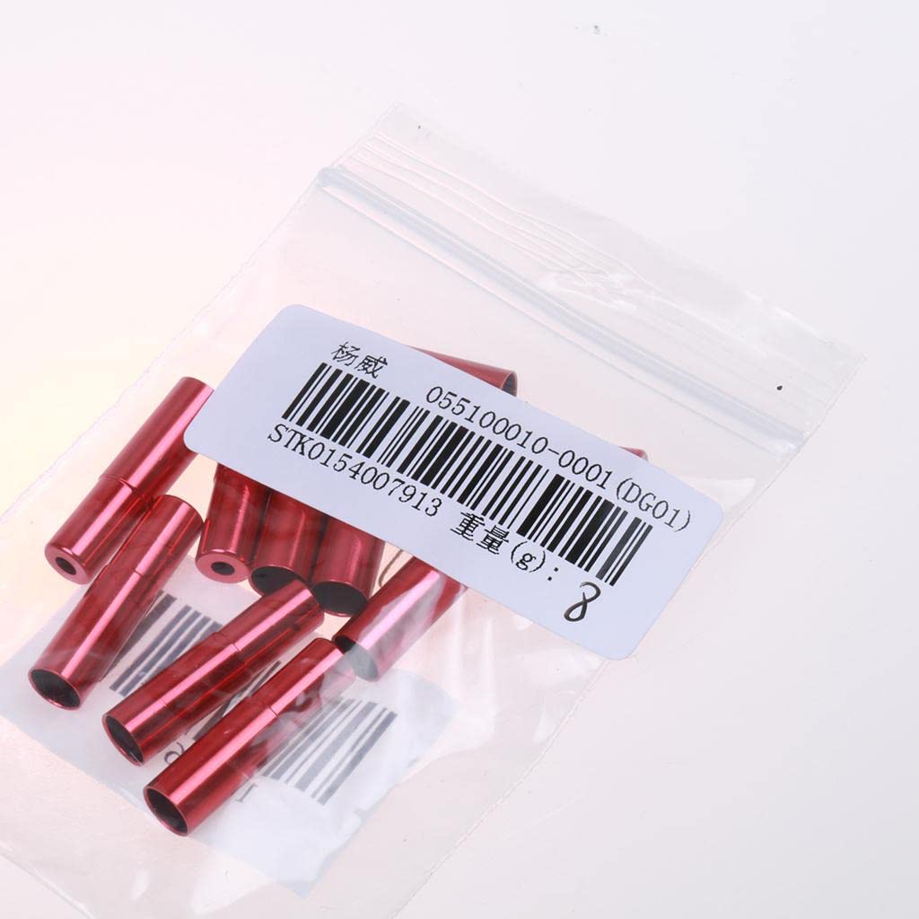 Meadawgs® Pack of 10 Bicycle Brake Gear Aluminum Alloy Housing Ferrule Cap Red-image-34