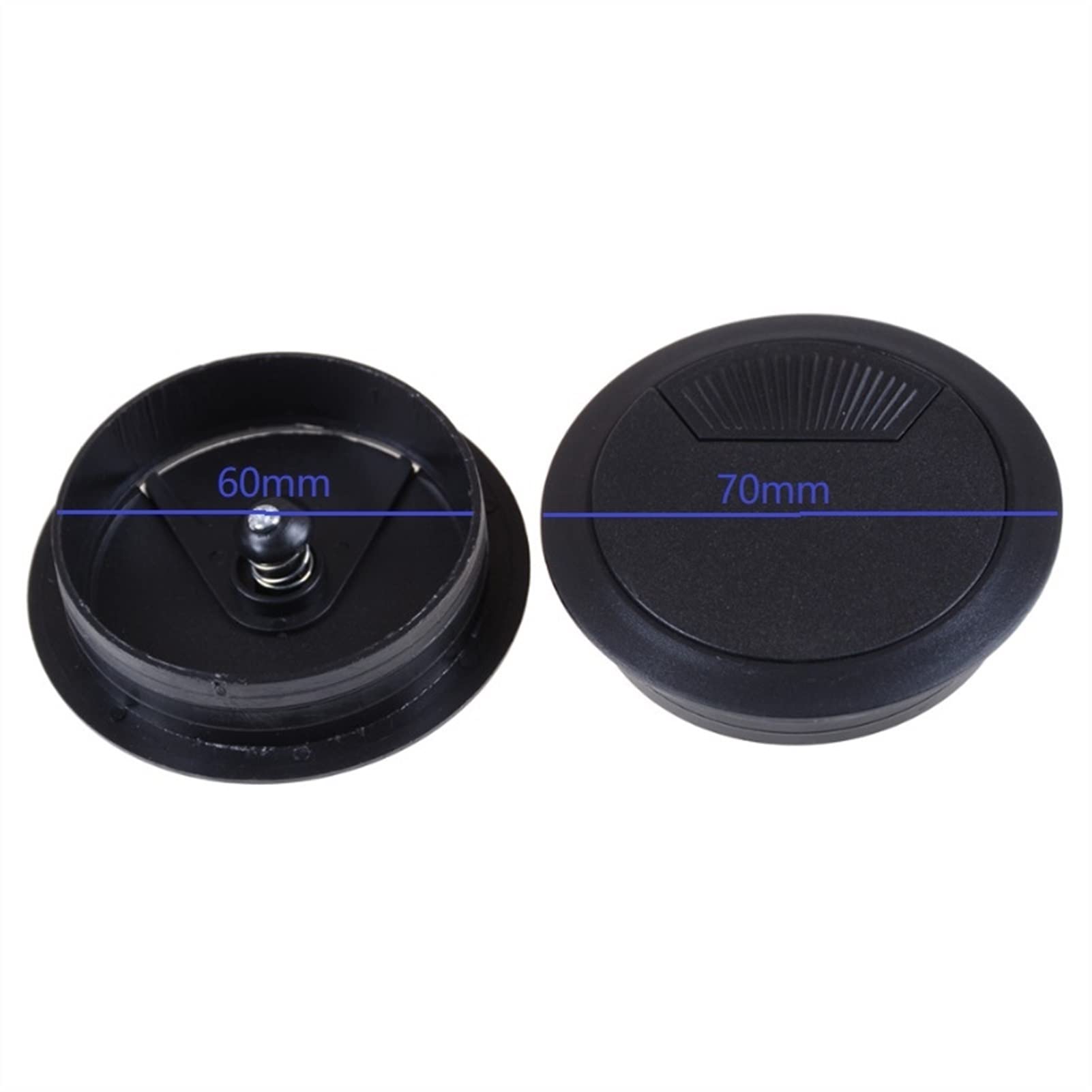 Schreibtischtülle Schreibtischtülle, Kabeltülle, 4 Stück, Kunststoff, schwarz, runde Drahtlochabdeckung, 60 mm, for Computertisch-Möbel-Hardware