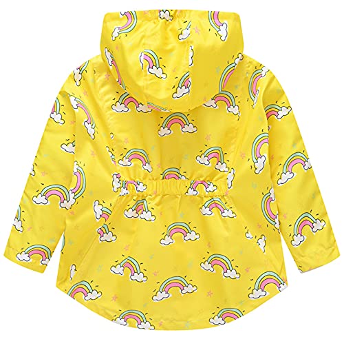 Betusline Girl's Kids Jacket Rainbow Print Hooded Windbreaker Jacket, 2-8 Years2
