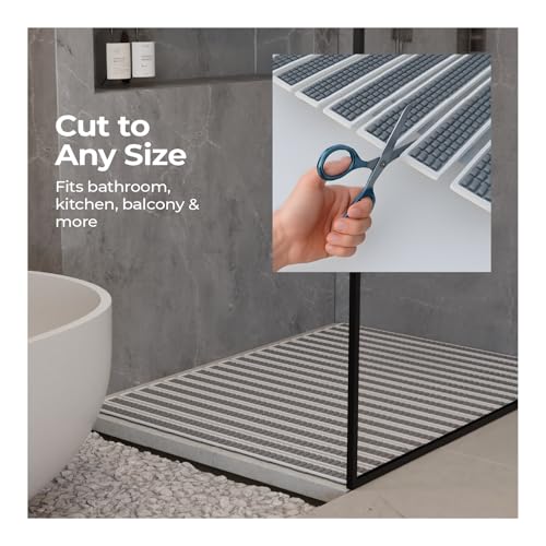 Image of Lifelong Bathmat for Home | Anti-Skid Bathroom Mat, Water Resistant Non-Slip Floor Mat for Bathroom, DIY Customisable Size Mat for Kitchen, Quick Drying Foot Mat, Silicone Suction Cup for Strong Grip